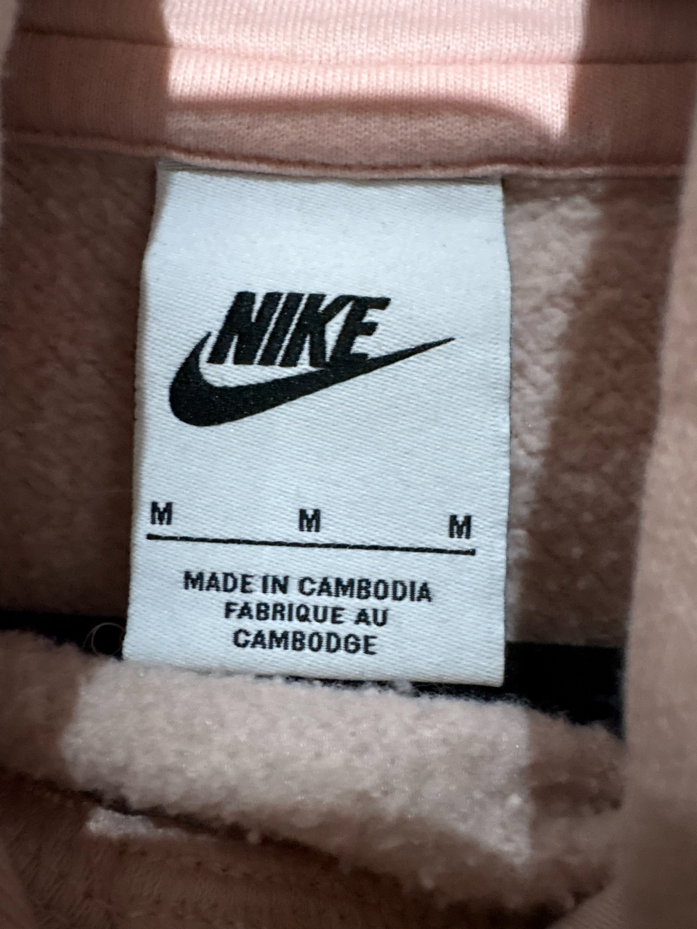 Nike Women’s Oversized Cropped Hoodie Blush Pink Swoosh Sweatshirt M - Picture 3 of 8